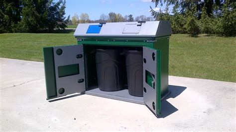 trash enclosure metal panel|single trash can enclosure.